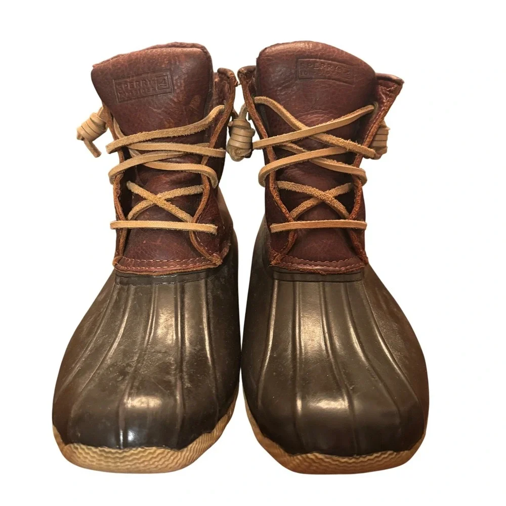 Sperry Top‎ Sider Waterproof Duck Boot Women's Size 7.5 Leather Rubber Brown